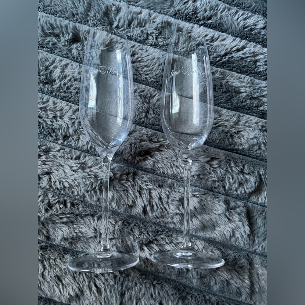 🍾Set of 2 Tiffany & Co Crystal Champagne Flutes (Etched)🍾